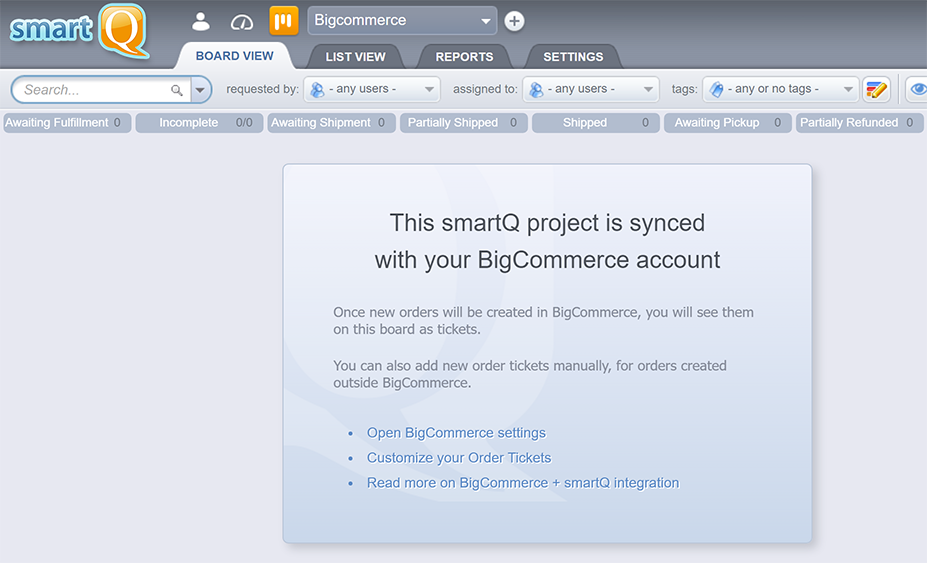 BigCommerce + smartQ integration